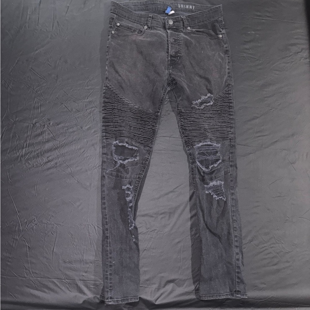Skinny Distressed Black Jeans
